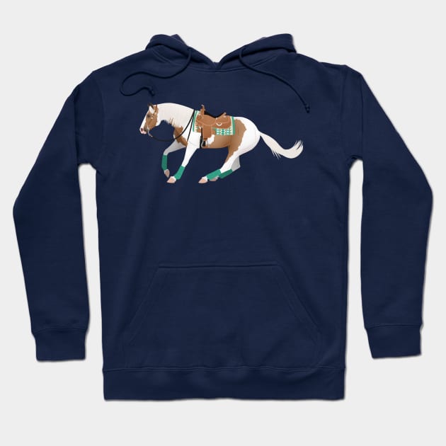 Pinto Reining Horse - Equine Rampaige Hoodie by Equine Rampaige